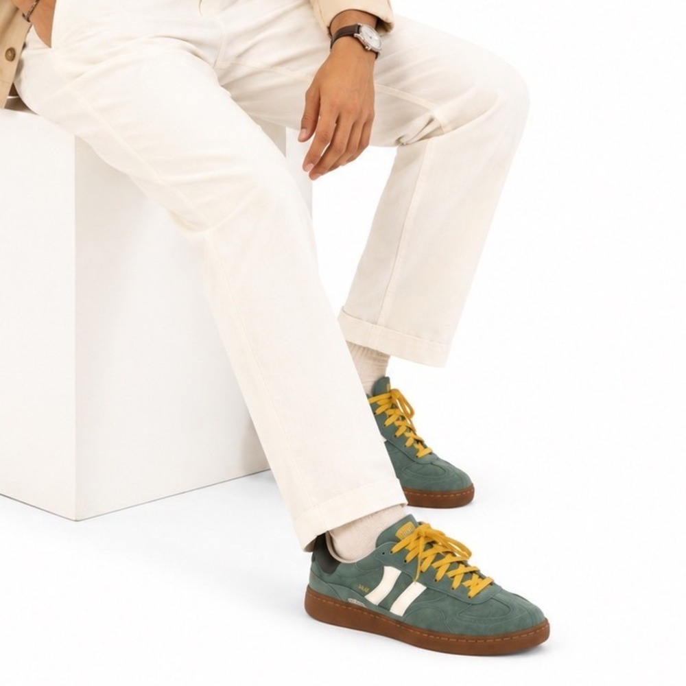 Coolway x Stillknocks Goal Green Suede Gum Sole Sneakers US 8 EU 42 Retro 107-13